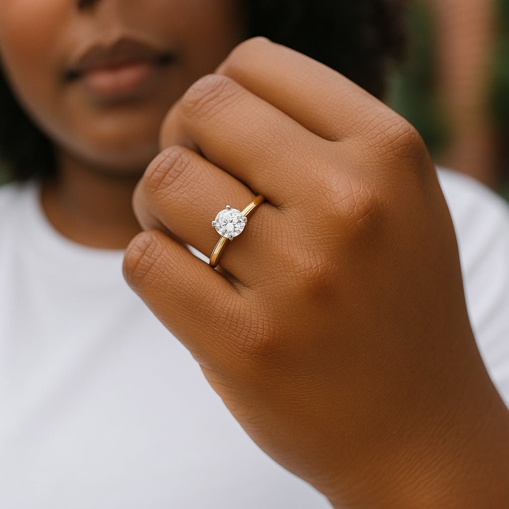 Solitaire Four - Claw Open Tapered Engagement Ring - Samuel Perry