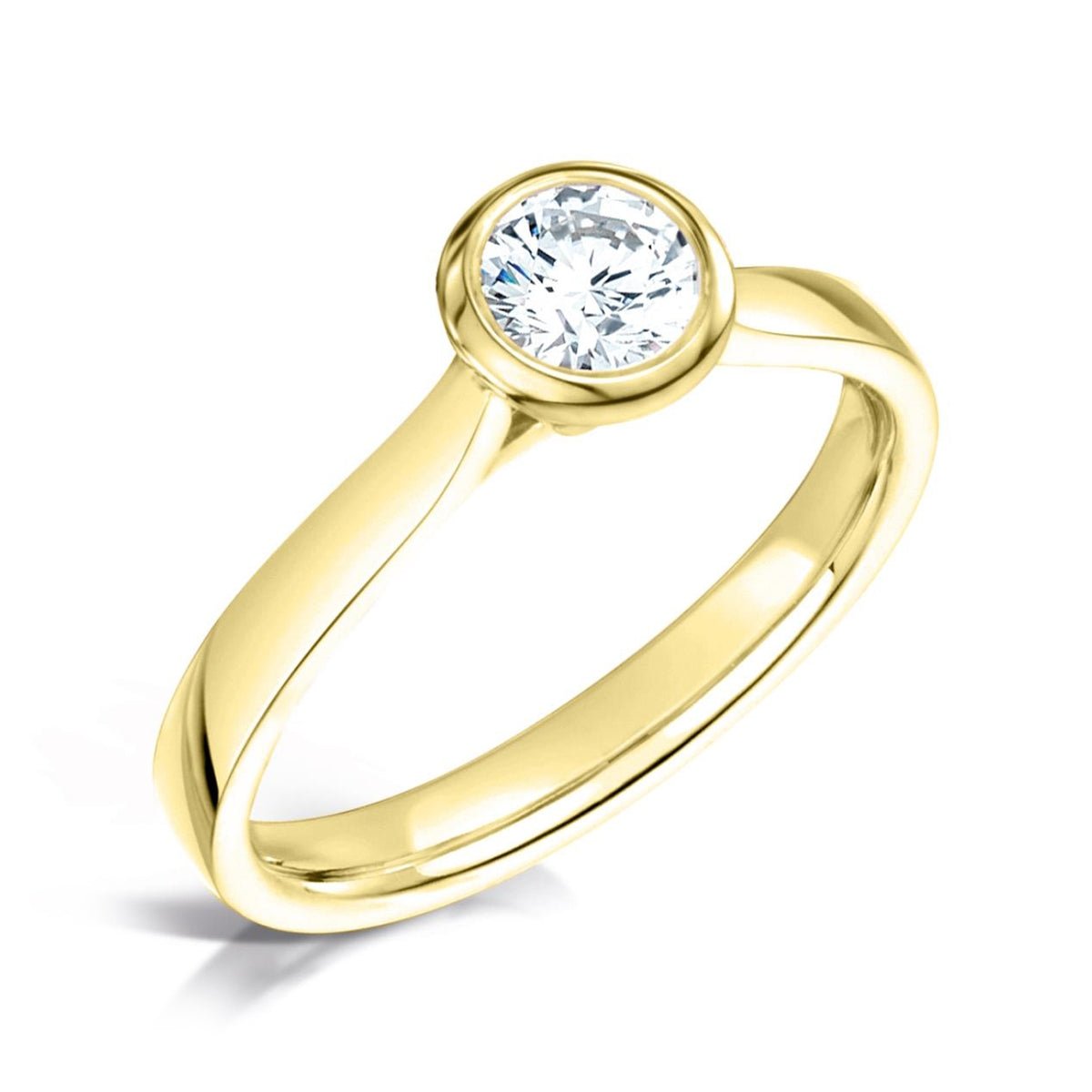 Solitaire Rub - Over Tapered Court Engagement Ring - Samuel Perry