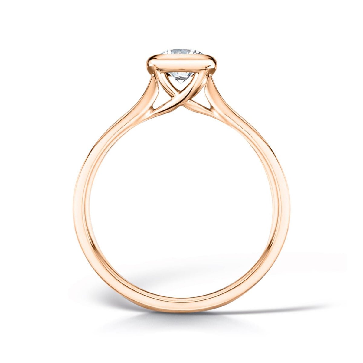 Solitaire Rub - Over Tapered Court Engagement Ring - Samuel Perry