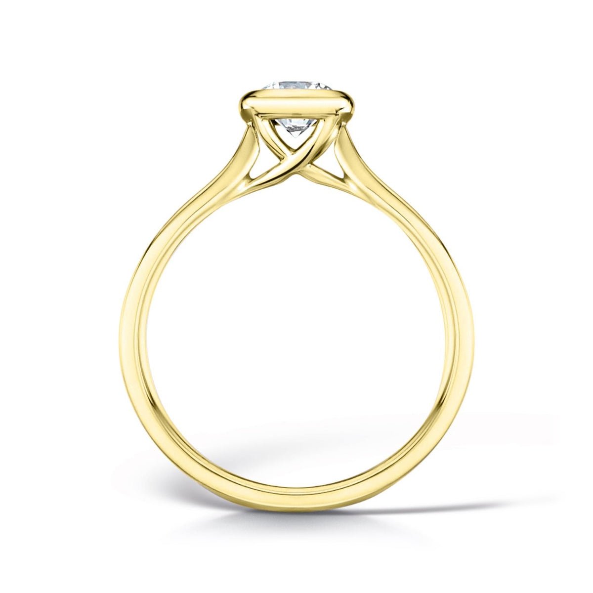 Solitaire Rub - Over Tapered Court Engagement Ring - Samuel Perry