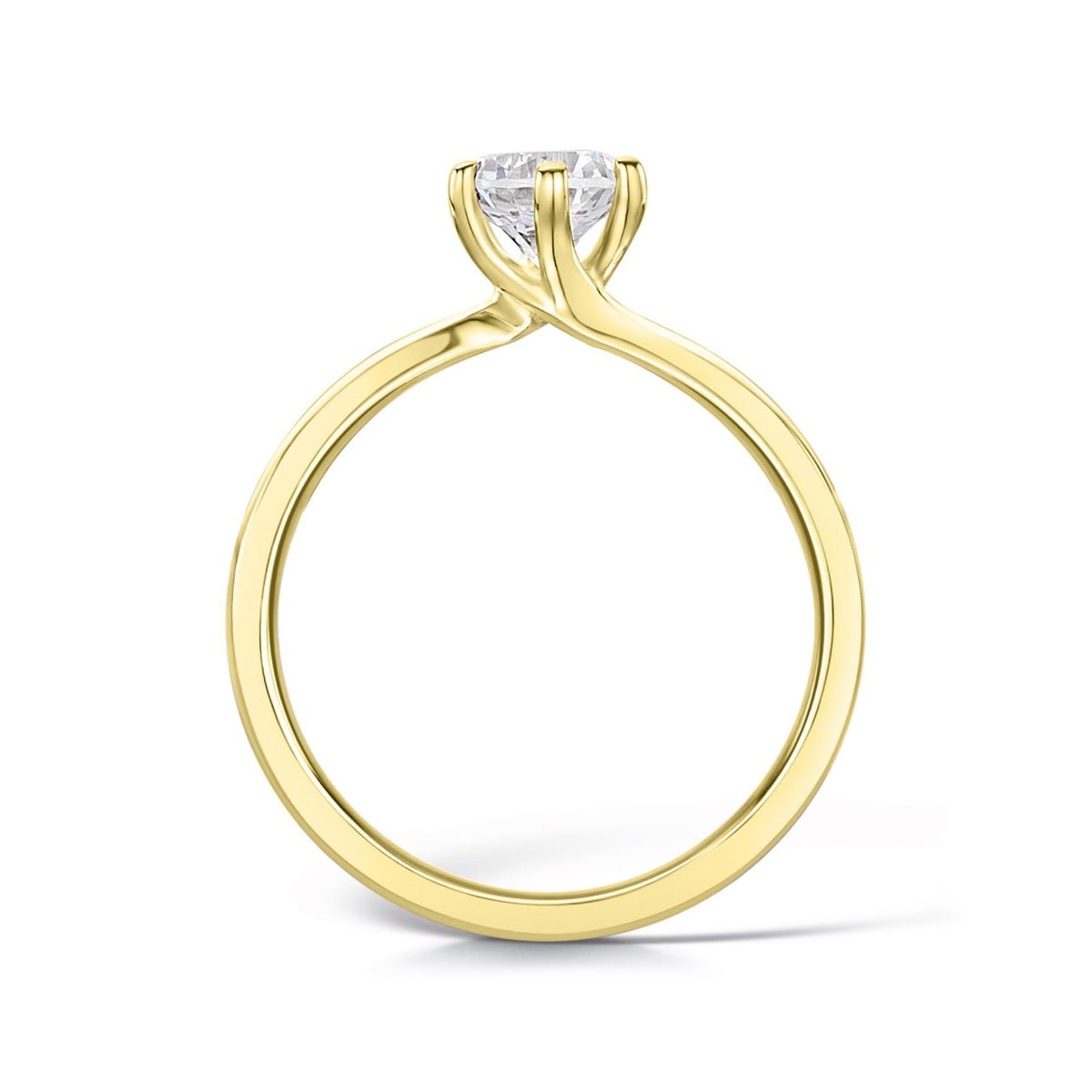 Solitaire Six - Claw Crossover Wedfit Style Court Engagement Ring - Samuel Perry