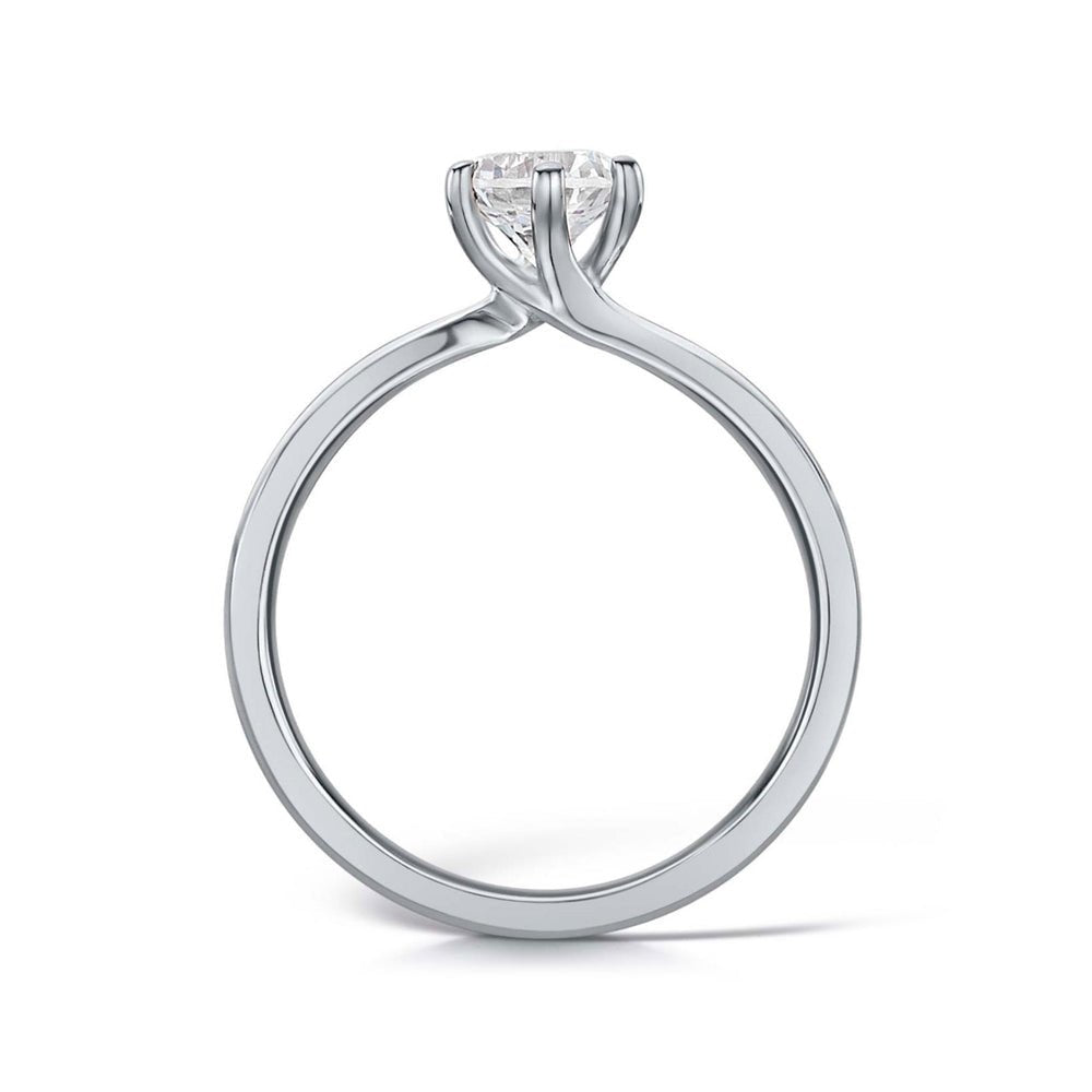 Solitaire Six - Claw Crossover Wedfit Style Court Engagement Ring - Samuel Perry