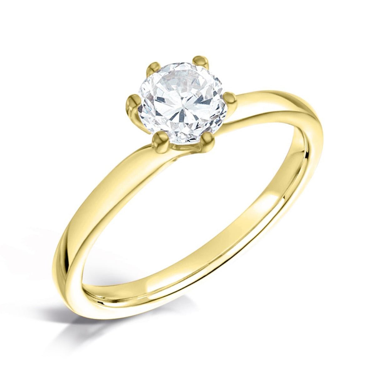 Solitaire Six - Claw Crossover Wedfit Style Court Engagement Ring - Samuel Perry