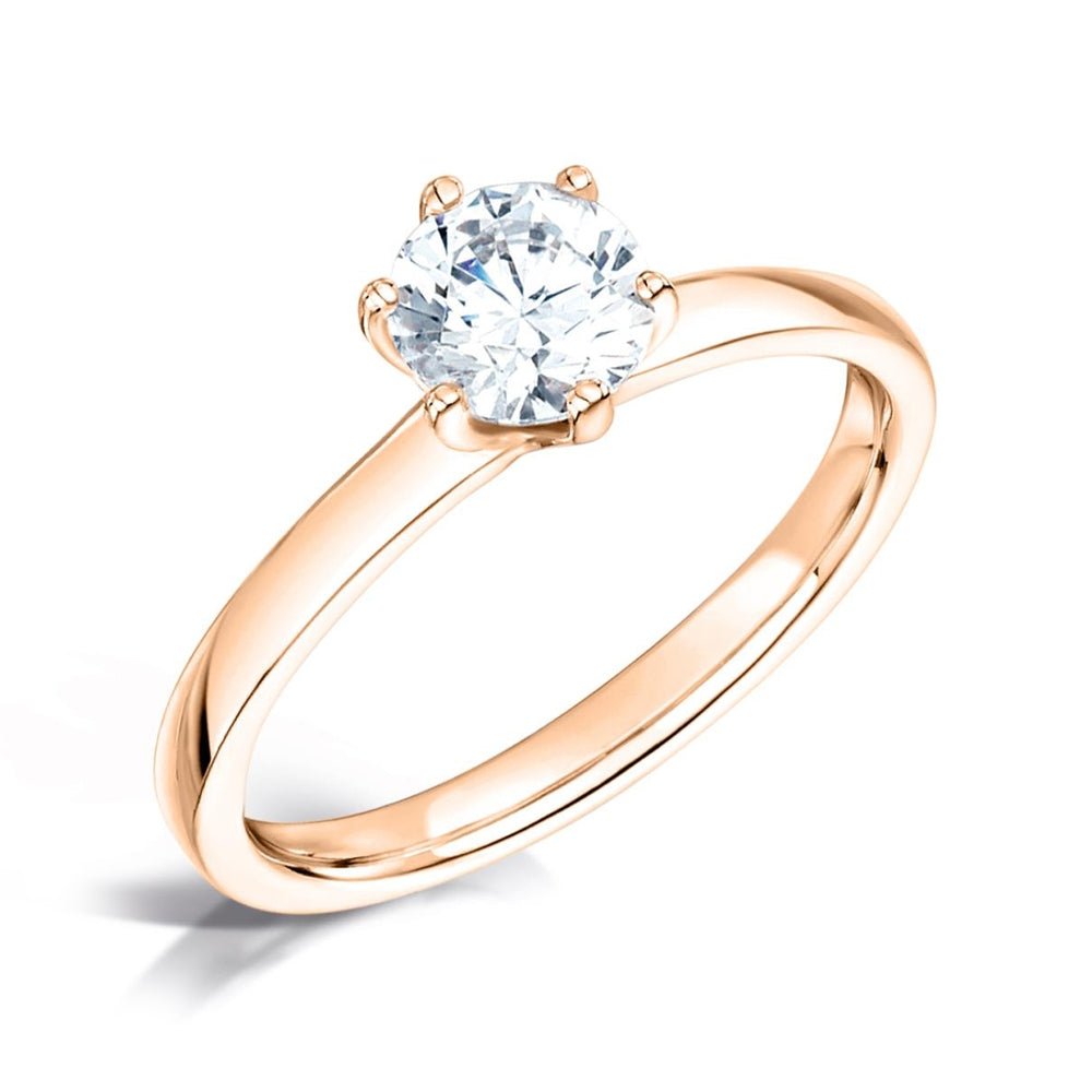 Solitaire Six - Claw Engagement Ring with Parallel Court Band - Samuel Perry