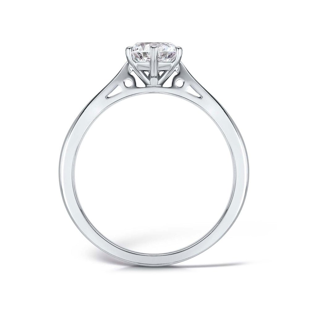 Solitaire Six - Claw Tapered Chenier Court Engagement Ring - Samuel Perry