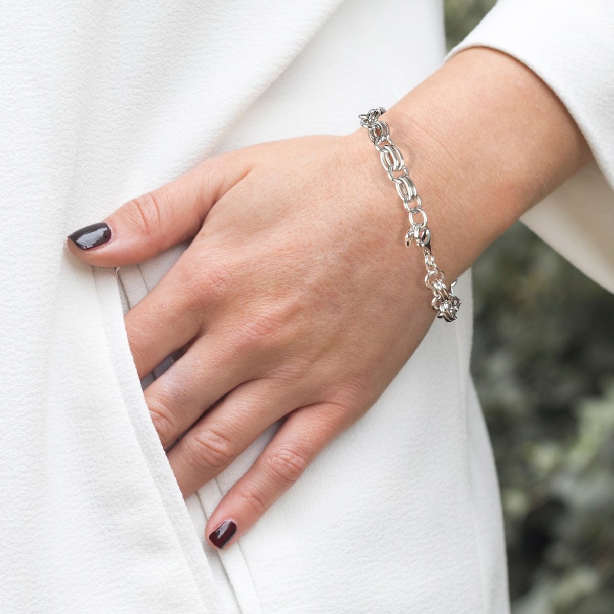 Statement Silver Charm Bracelet - Samuel Perry