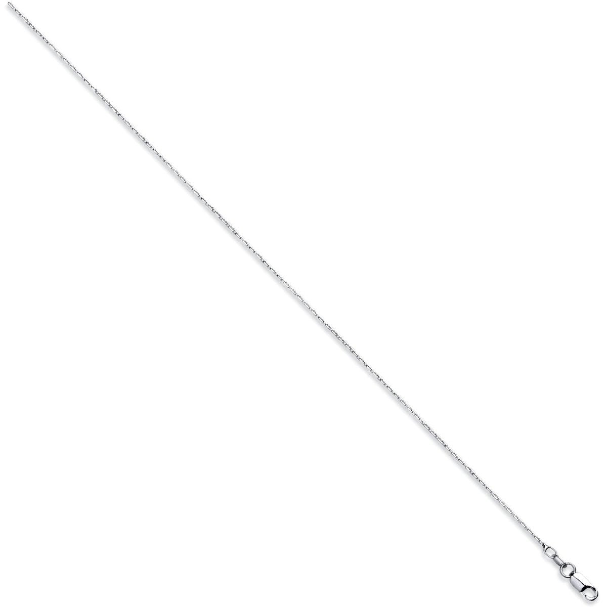 Sterling Silver 1.3mm Luxury Diamond Cut Trace Rhodium Plated Chain - Samuel Perry