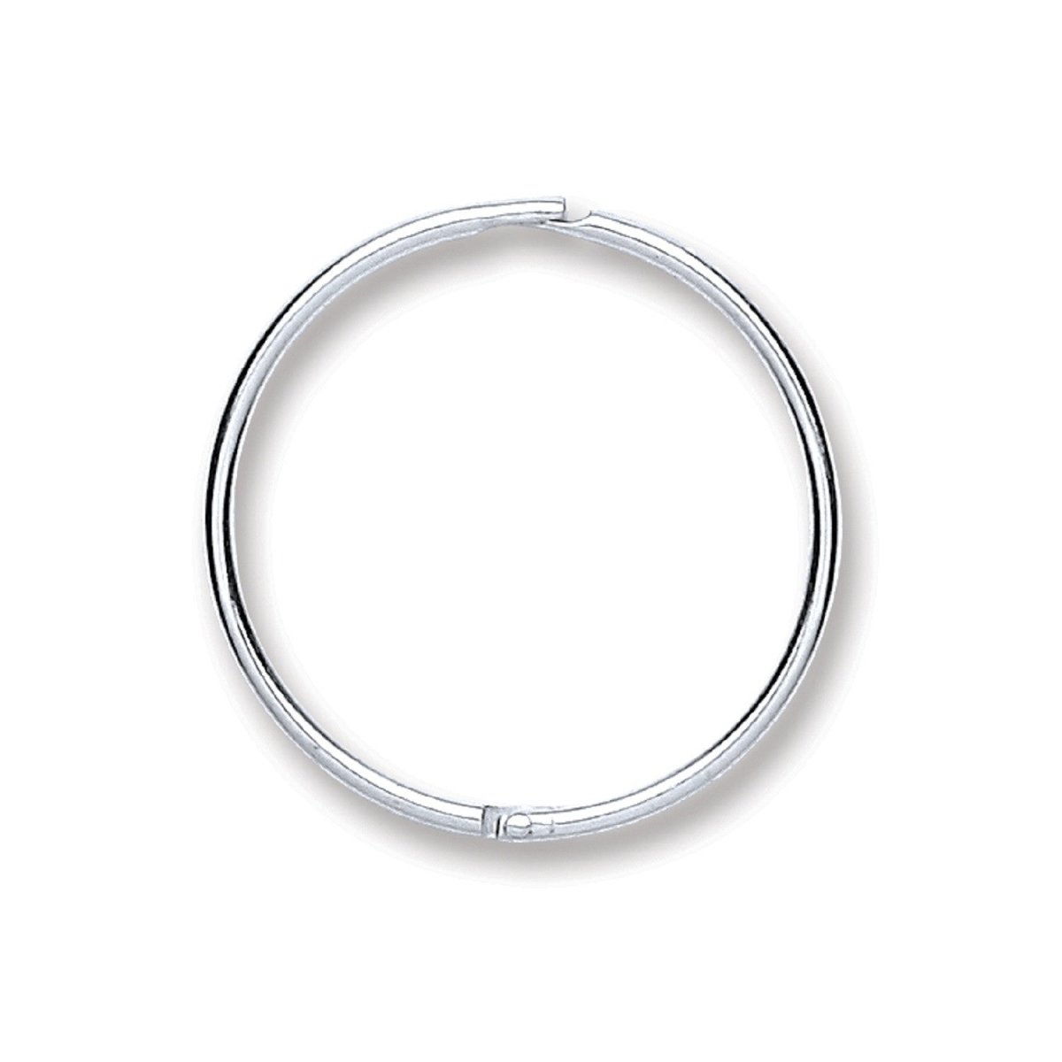 Sterling Silver 16mm Elegant Plain Hinged Sleepers - Samuel Perry