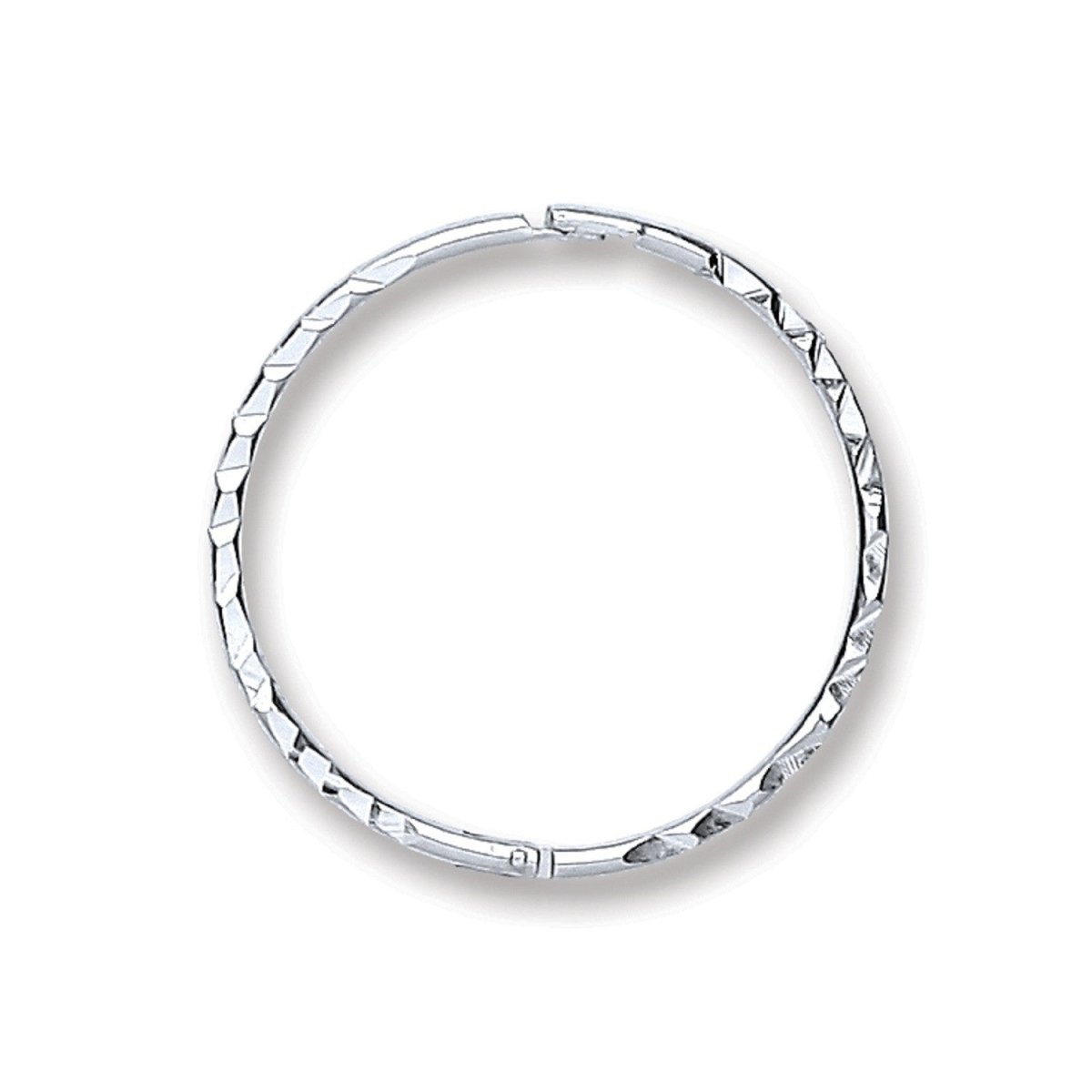 Sterling Silver 16mm Sleek Diamond Cut Hinged Sleepers - Samuel Perry