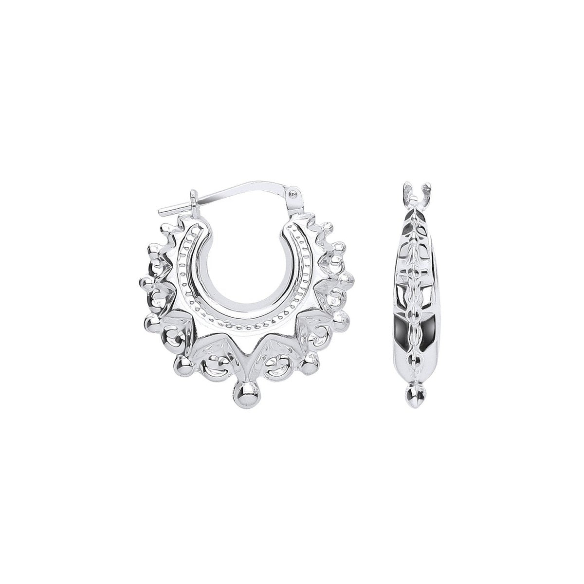 Sterling Silver 19.5mm Fancy Creoles - Samuel Perry