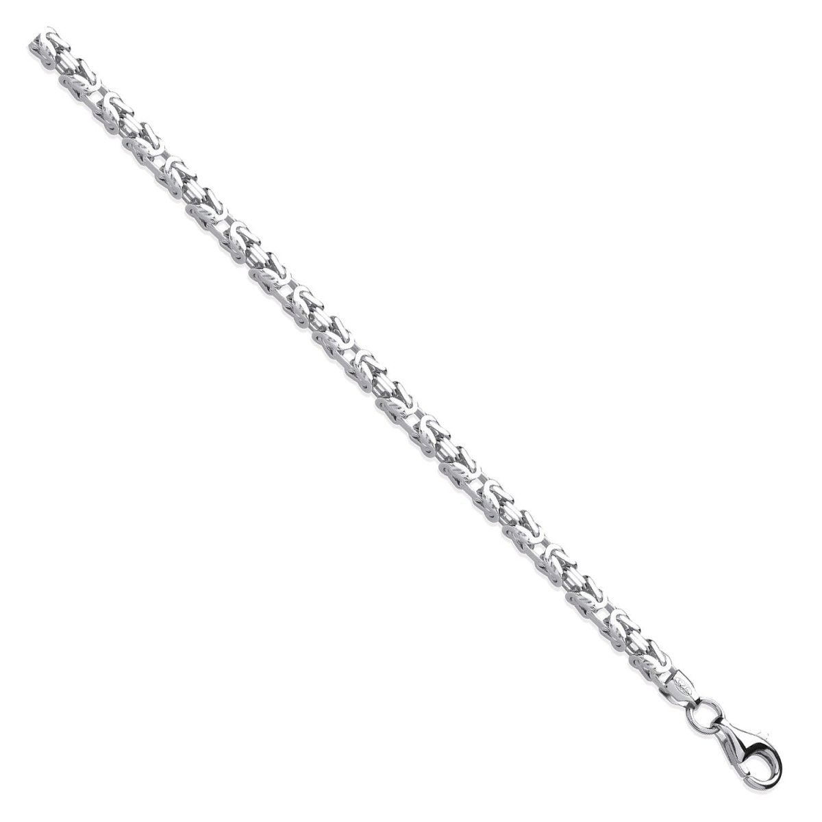 Sterling Silver 3.7mm Elegant Square Byzantine Chain - Samuel Perry