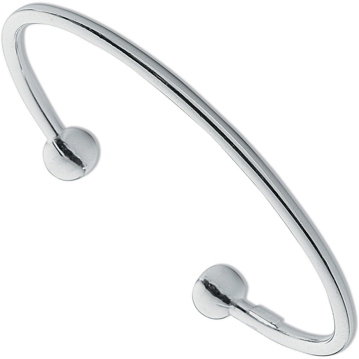 Sterling Silver 3mm Elegant Torgue Ladies Bangle - Samuel Perry