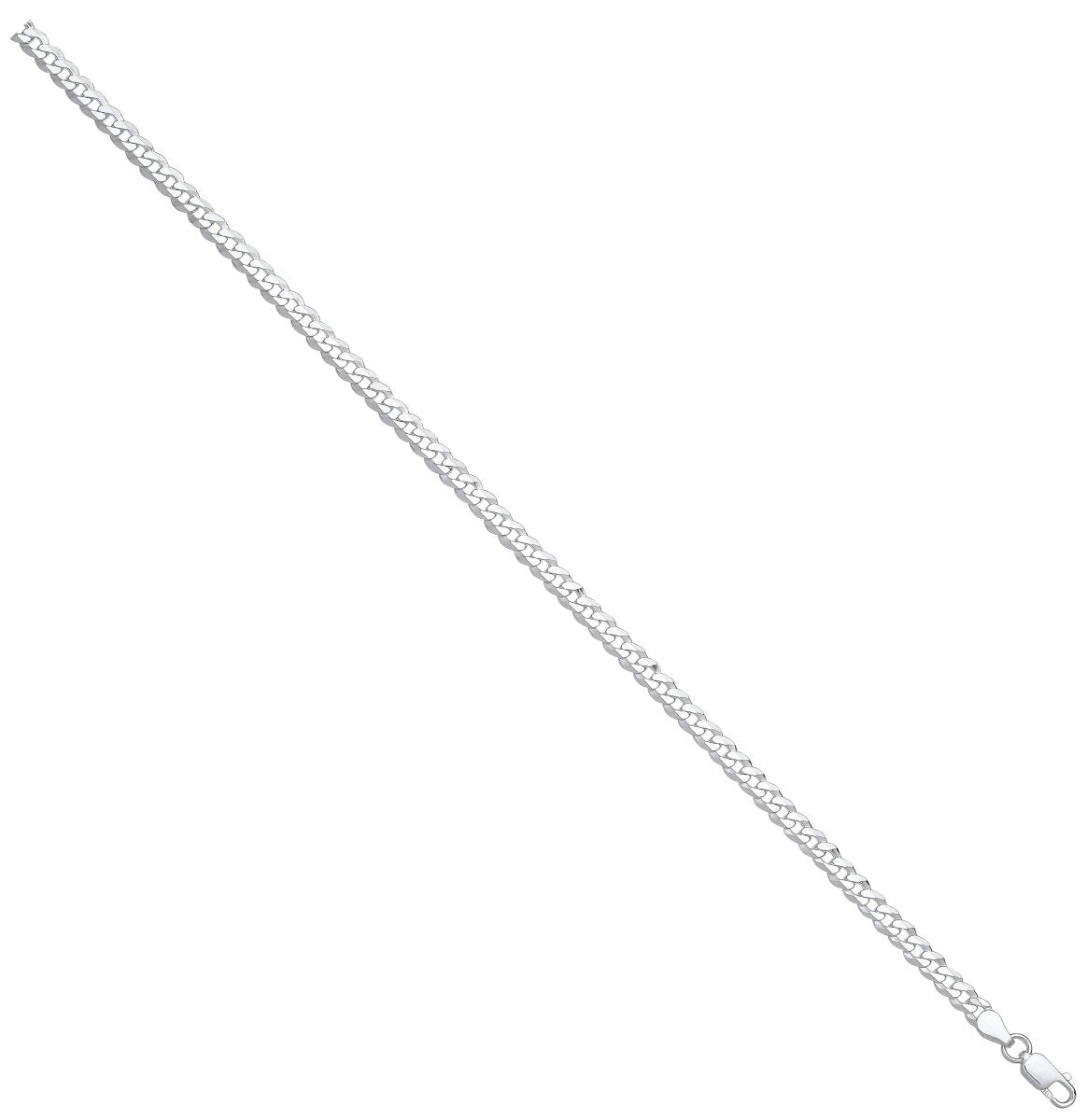 Sterling Silver 4.4mm Sleek Economy Flat Curb Chain - Samuel Perry