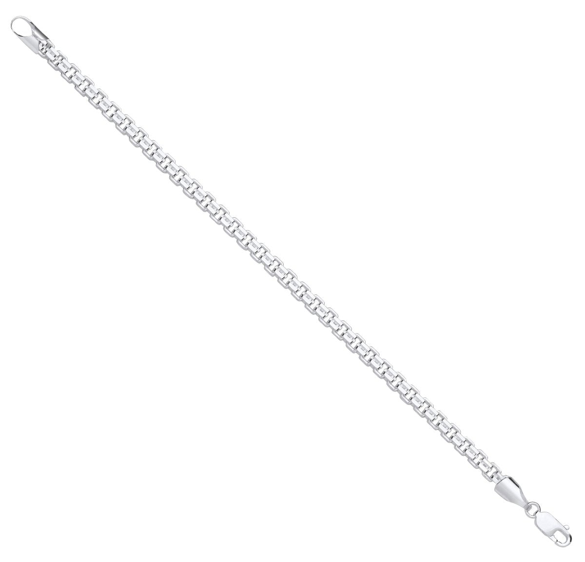 Sterling Silver 4.9mm Luxury Cage Gents Bracelet - Samuel Perry