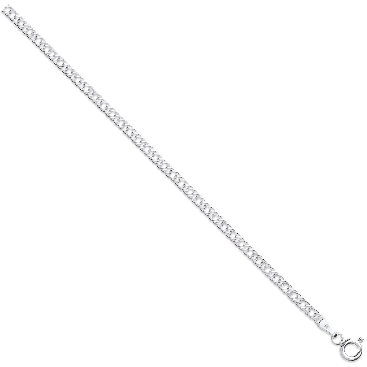 Sterling Silver 4mm Double Durable Link Curb Chain - Samuel Perry