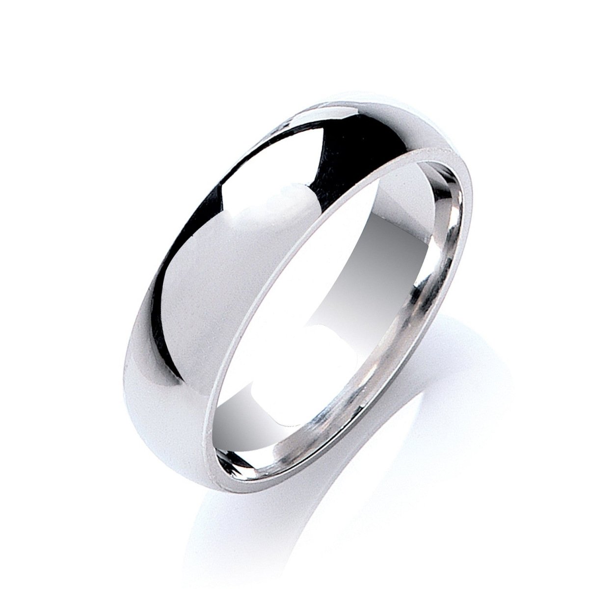 Sterling Silver 5mm Court Shape Plain Band - Samuel Perry