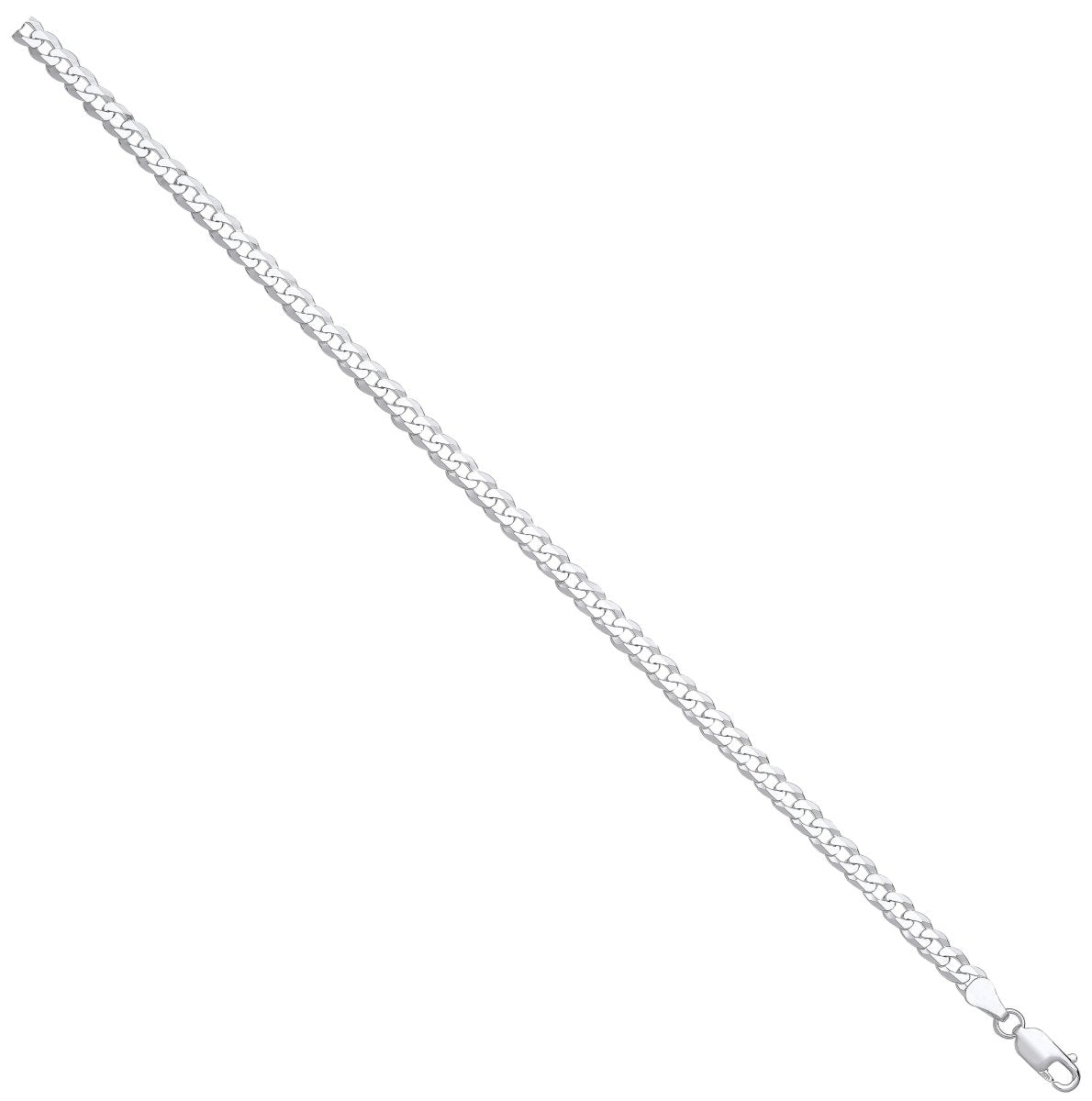 Sterling Silver 5mm Flat Curb Bracelet - Samuel Perry