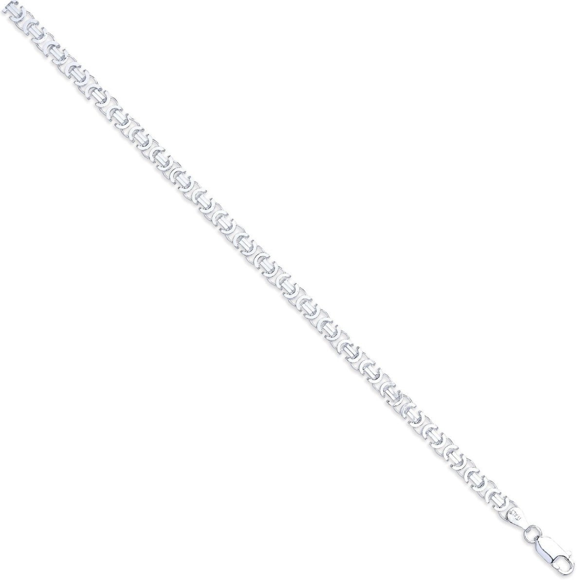 Sterling Silver 5mm Luxurious Flat Byzantine Chain - Samuel Perry