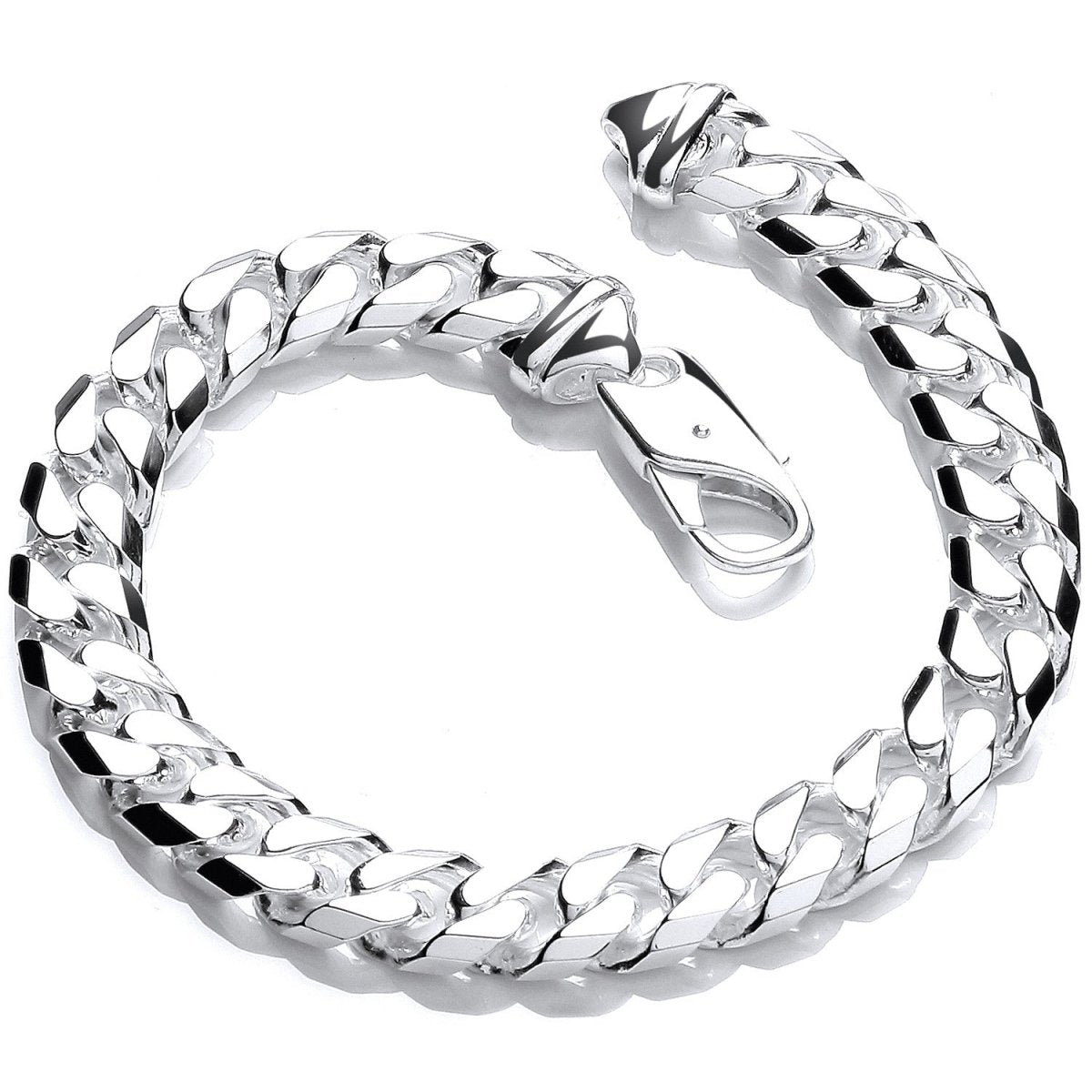 Sterling Silver 7.4mm Luxury Curb Gents 8" Bracelet - Samuel Perry