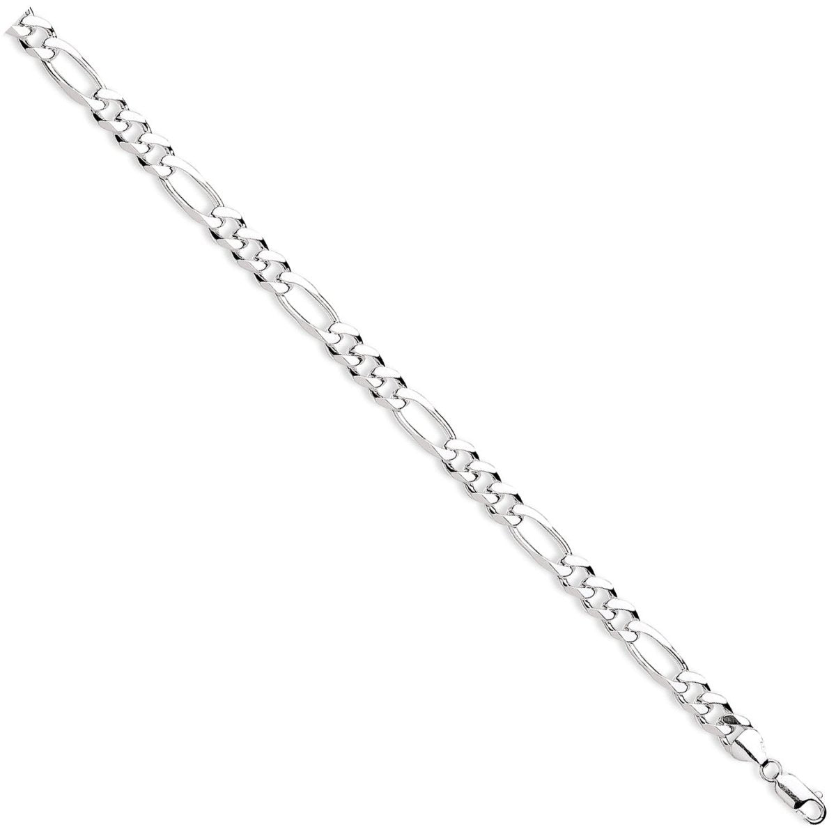 Sterling Silver 7.6mm Sleek Figaro Chain & Bracelet - Samuel Perry