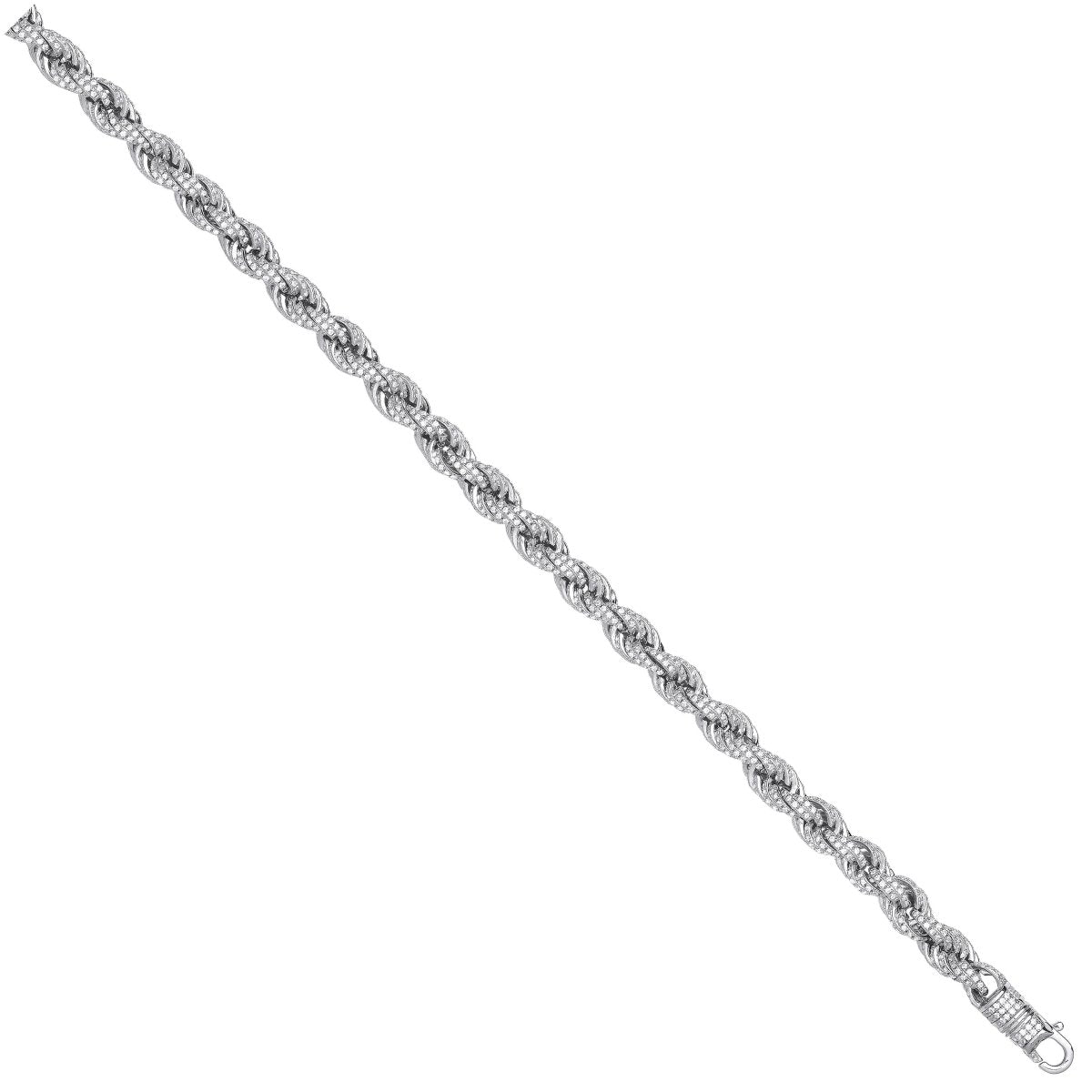 Sterling Silver 7mm CZ Set Rope Chain | Samuel Perry
