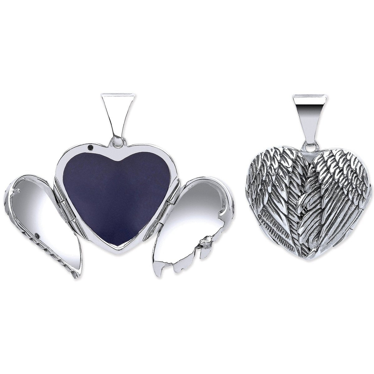 Sterling Silver Angel Wings Locket – Symbol of Love & Protection - Samuel Perry