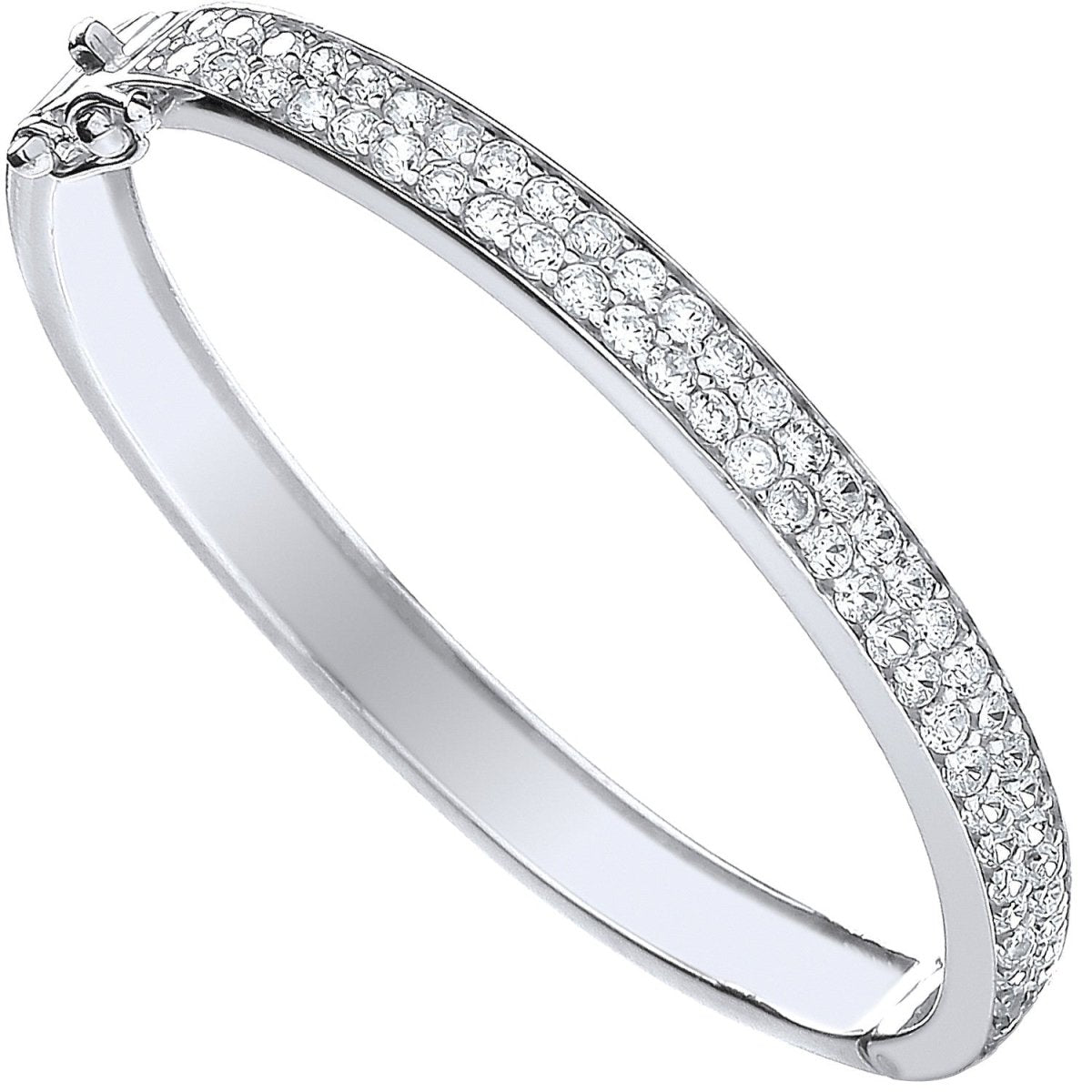 Sterling Silver Baby 2 Row Cz Bangle - Samuel Perry