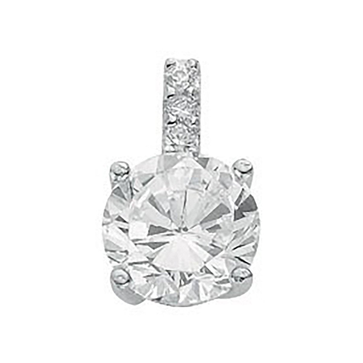 Sterling Silver Claw Set CZ Single Stone Pendant – Classic & Elegant - Samuel Perry
