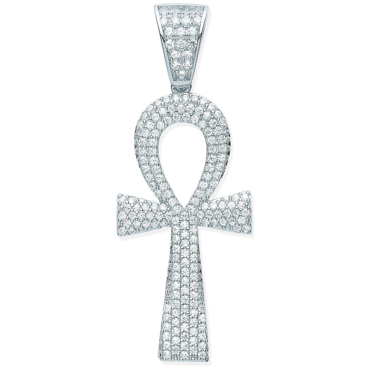 Sterling Silver CZ Ankh Cross – Key of Life Pendant - Samuel Perry
