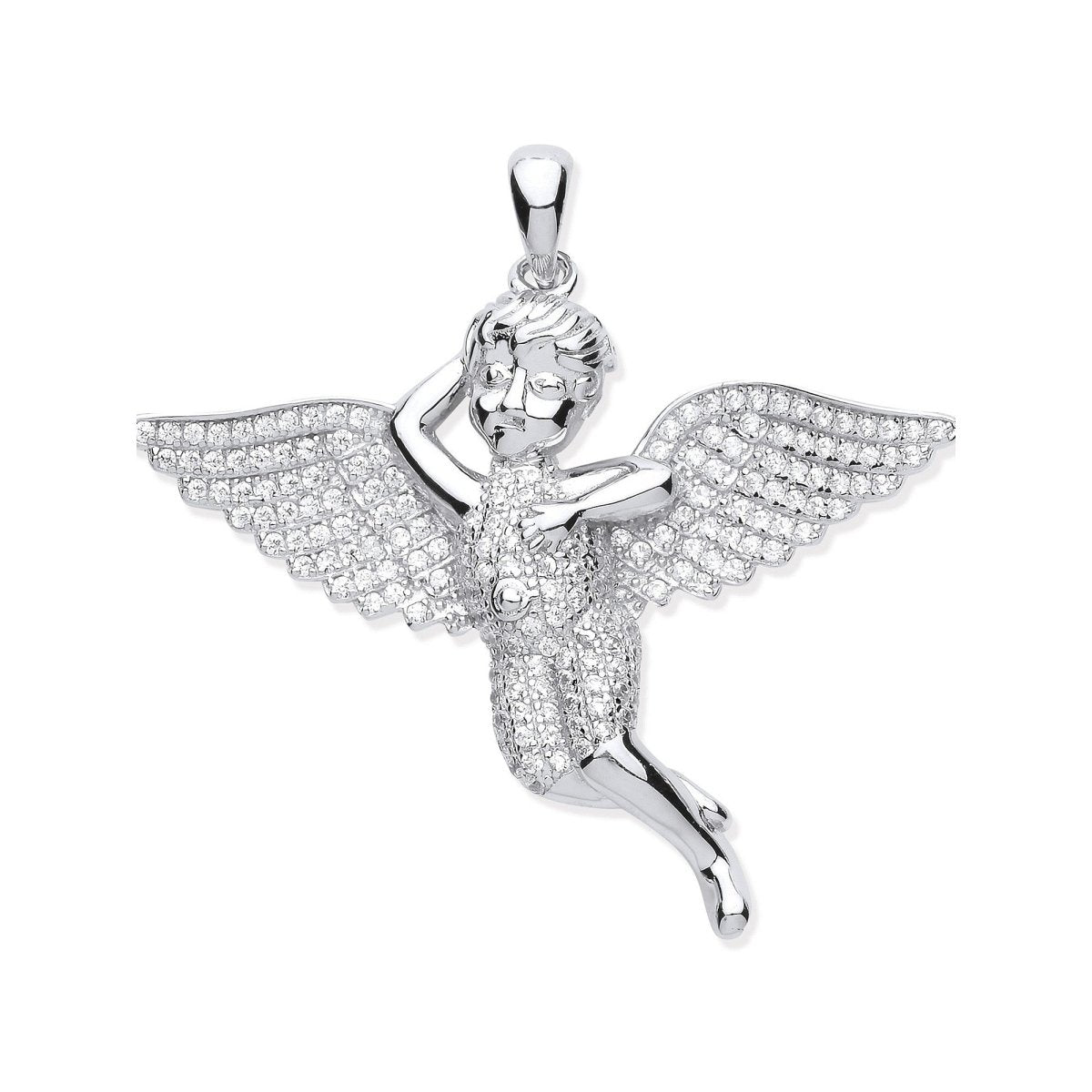 Sterling Silver CZ Cherub Angel Pendant – Timeless Grace - Samuel Perry