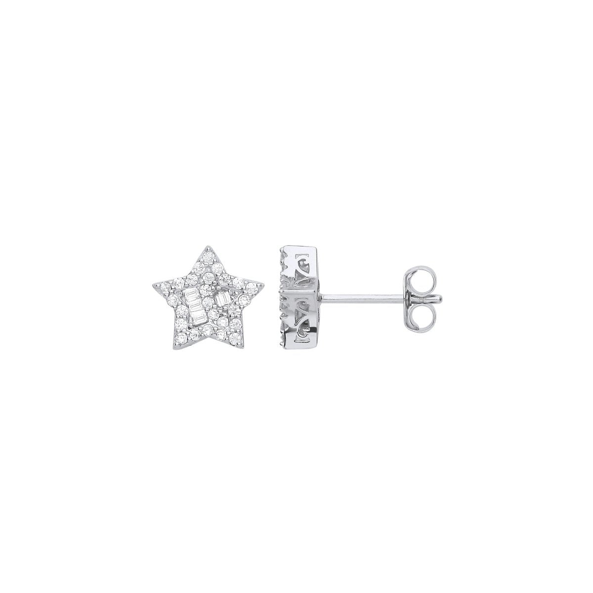 Sterling Silver CZ Star Studs - Samuel Perry