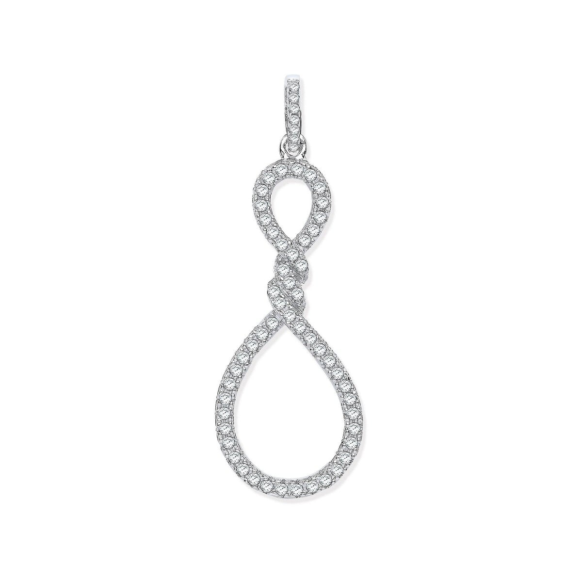 Sterling Silver CZ Teardrop Twist Pendant – Timeless Beauty - Samuel Perry