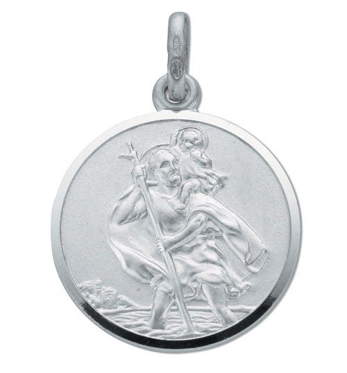 Sterling Silver Double Sided St Christopher Pendant - Samuel Perry