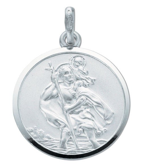 Sterling Silver Double Sided St Christopher Pendant - Samuel Perry