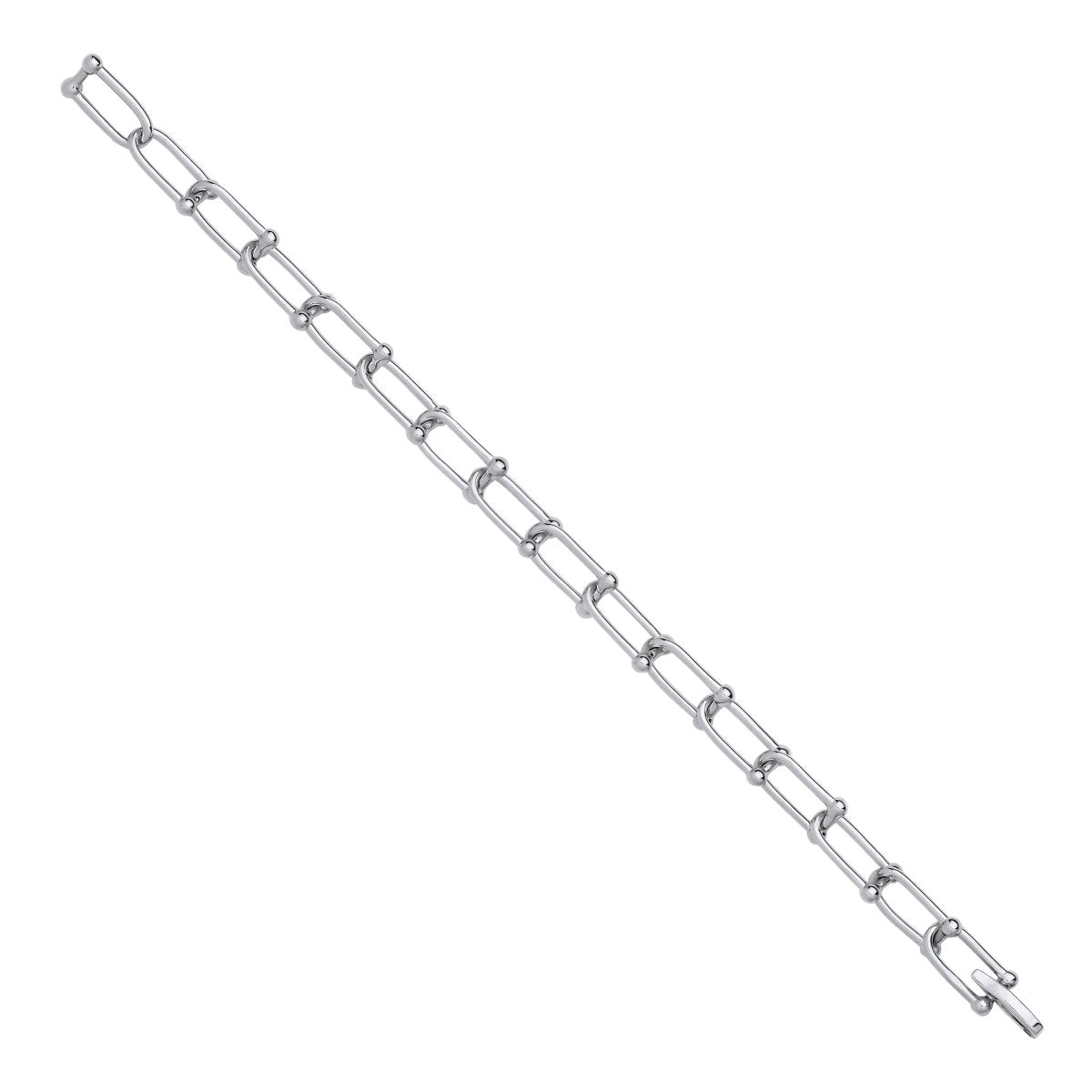 Sterling Silver Elegant Bike Lock Link Ladies Bracelet - Samuel Perry
