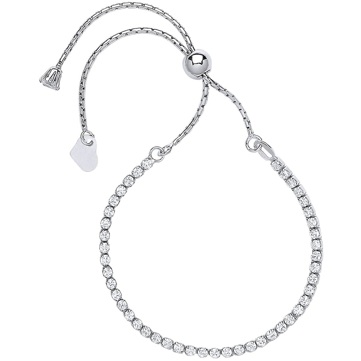 Sterling Silver Elegant Cz Friendship Bracelet - Samuel Perry