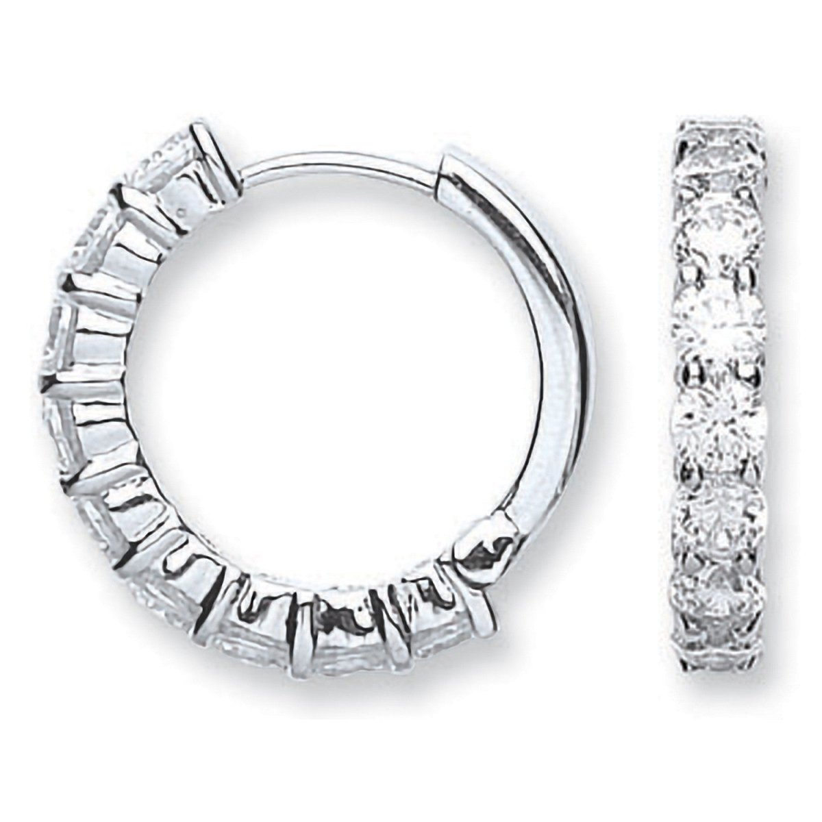 Sterling Silver Elegant Cz Huggies - Samuel Perry