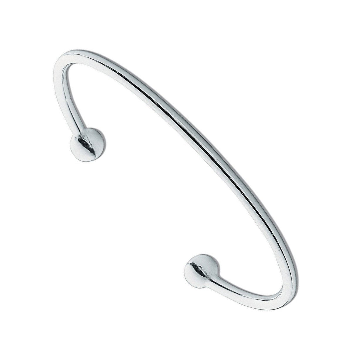 Sterling Silver Elegant Maiden Torque Bangle - Samuel Perry