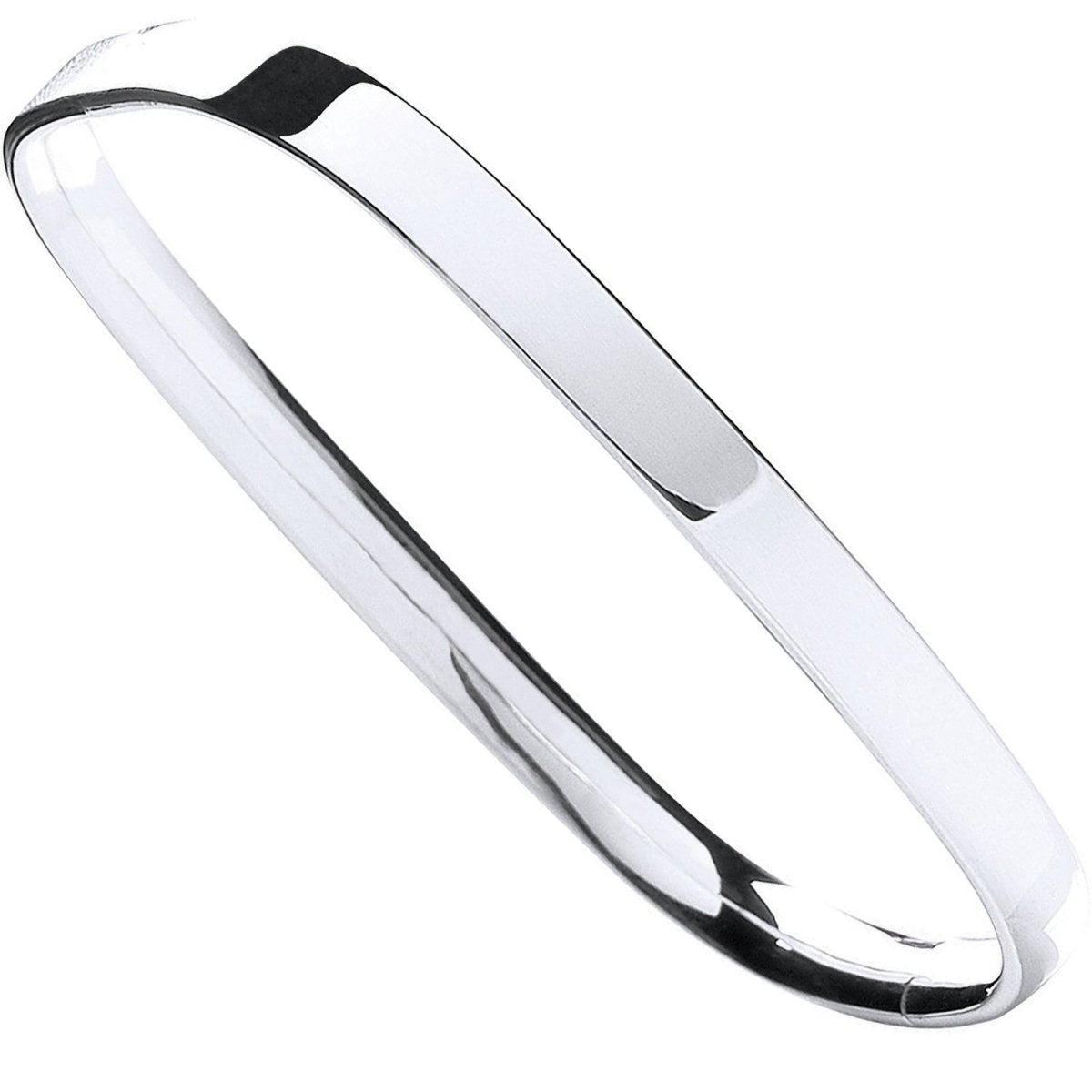 Sterling Silver Elegant Solid Tv Shaped Hinged Bangle - Samuel Perry