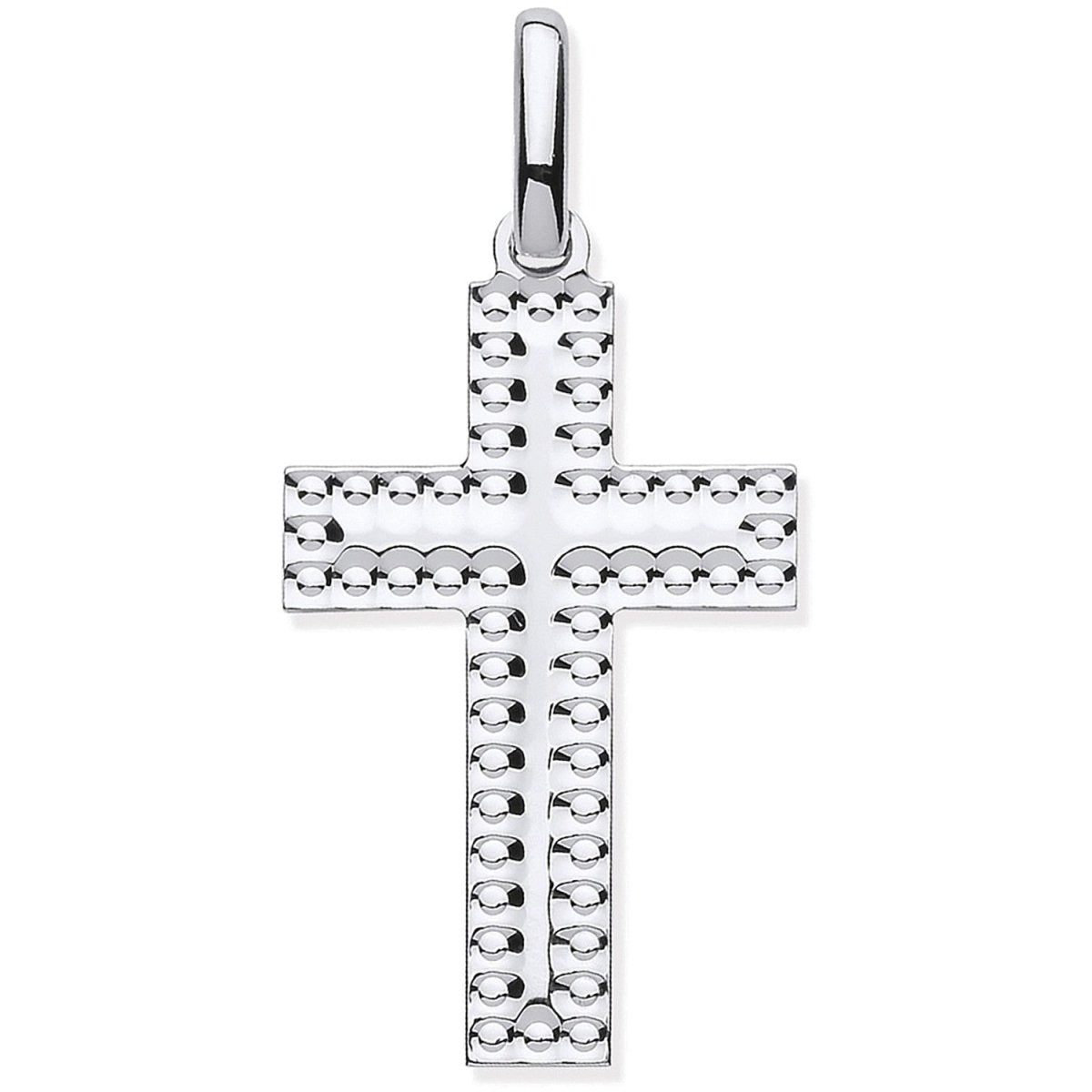 Sterling Silver Embossed Edge Cross Pendant – Refined Tradition - Samuel Perry
