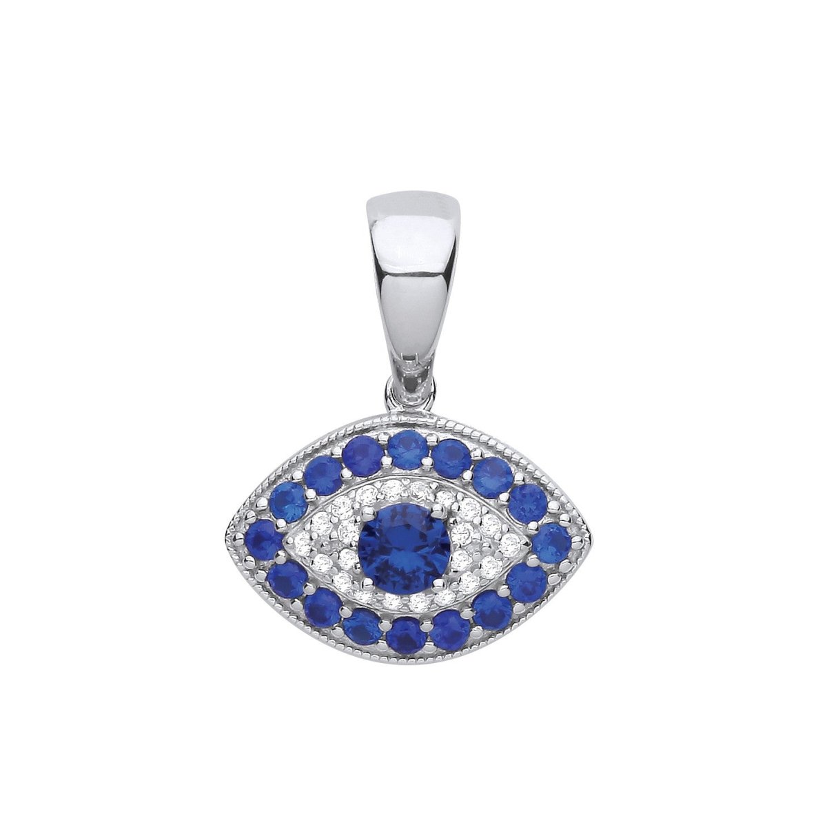Sterling Silver Evil Eye Pendant – Symbol of Protection & Style - Samuel Perry