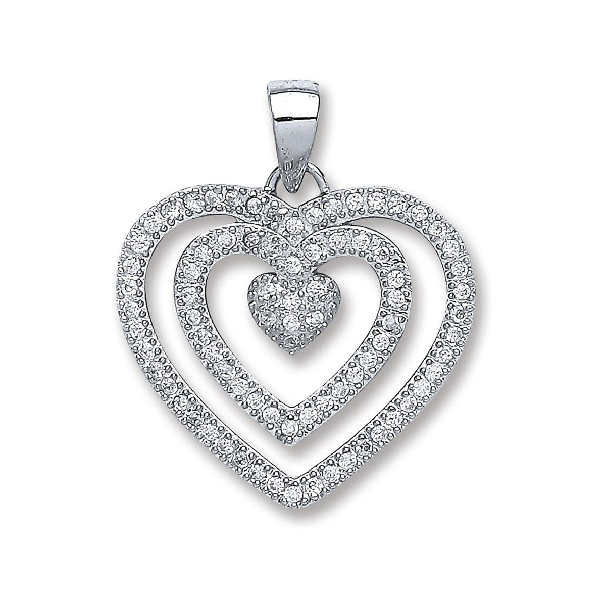Sterling Silver Fancy Heart CZ Pendant – Love in Every Detail - Samuel Perry