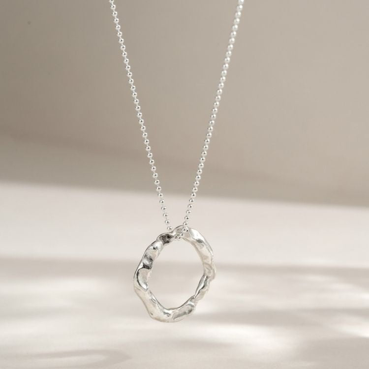 Sterling Silver Halo Necklace - Medium - Samuel Perry