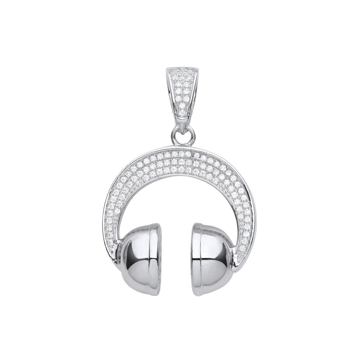 Sterling Silver Headphones CZ Pendant – A Statement of Music & Luxury - Samuel Perry