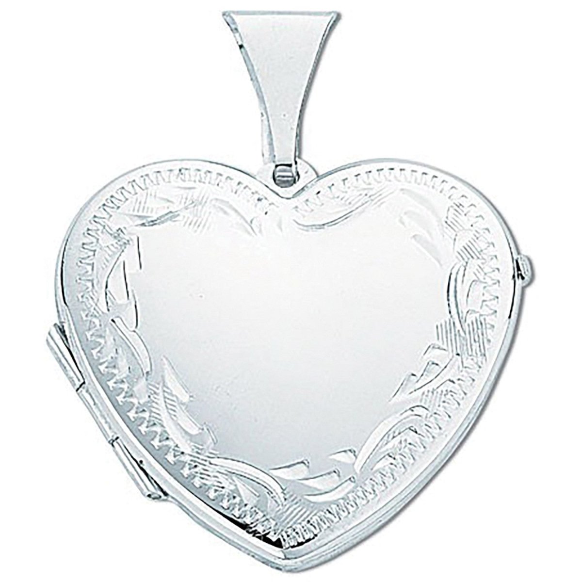 Sterling Silver Large Engraved Heart Locke - Samuel Perry