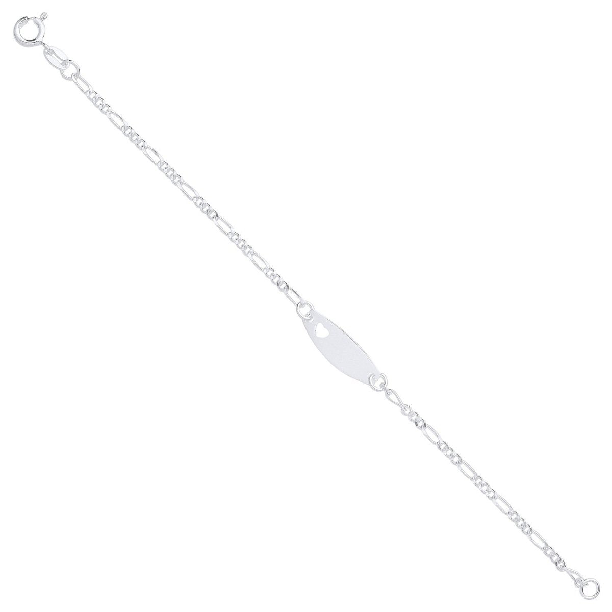 Sterling Silver Luxury Heart ID Baby & Child Bracelet - Samuel Perry