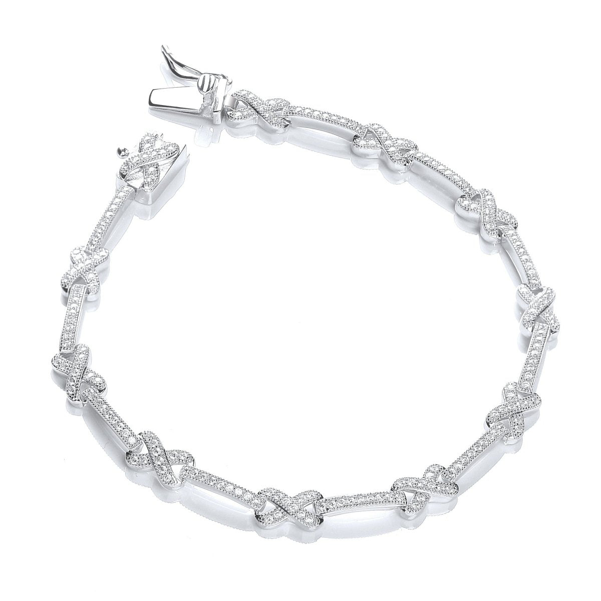 Sterling Silver Micro Pave CZ Kisses Bracelet - Samuel Perry