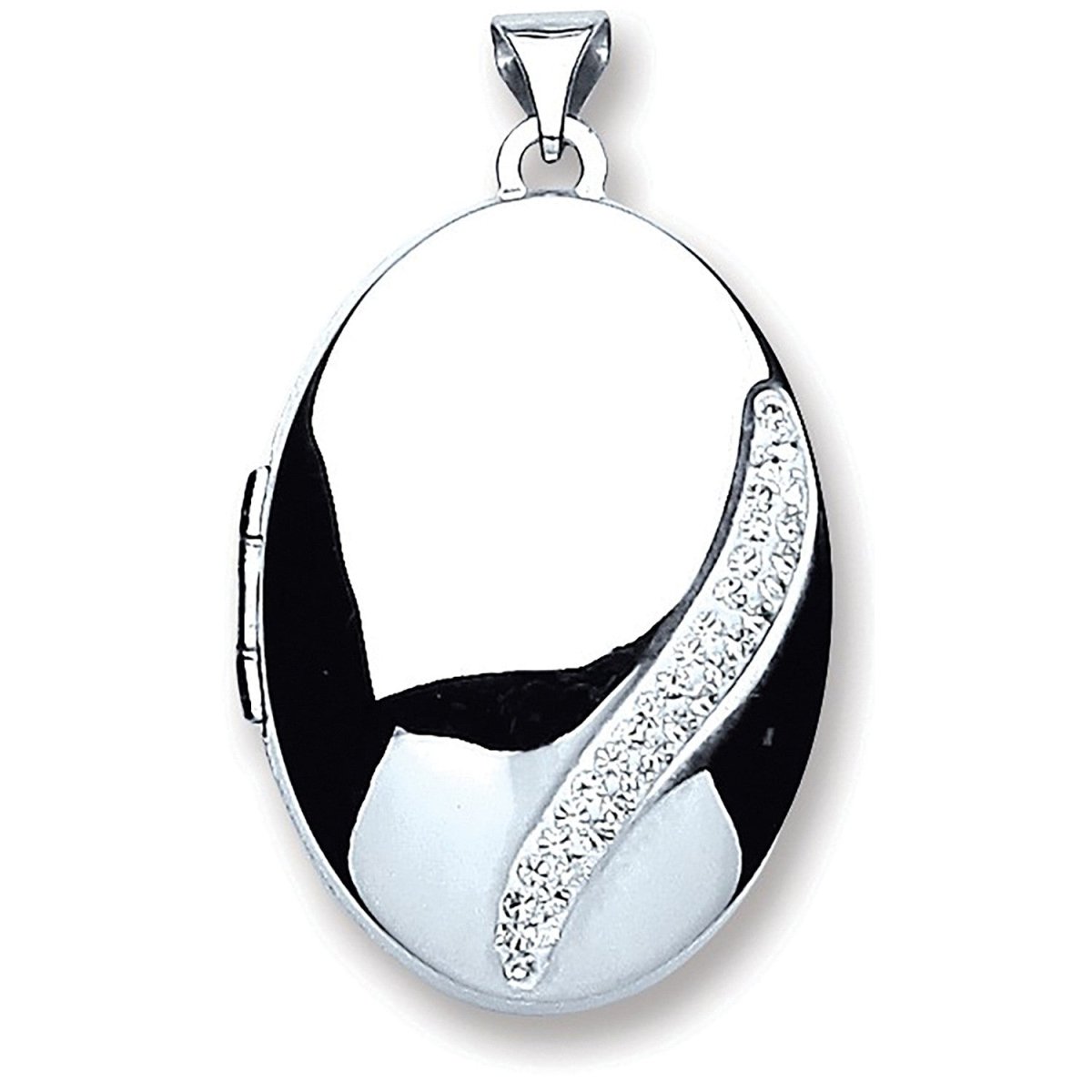 Sterling Silver Oval Crystal Locket – Timeless Keepsake - Samuel Perry
