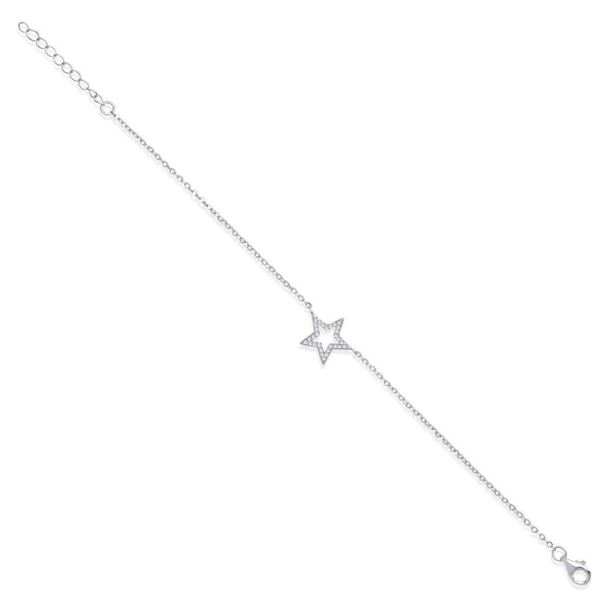 Sterling Silver Pave CZ Star Elegant Necklace & Bracelet - Samuel Perry