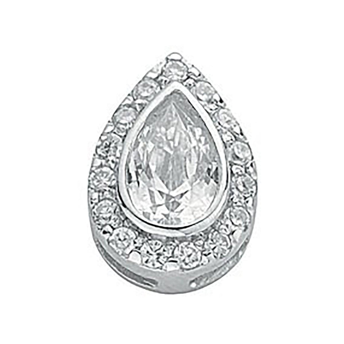 Sterling Silver Pear Cut CZ Cluster Drop Pendant – Dazzling Elegance - Samuel Perry